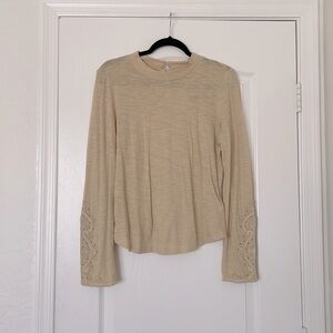 Free People Cream Long Sleeve Top NWT